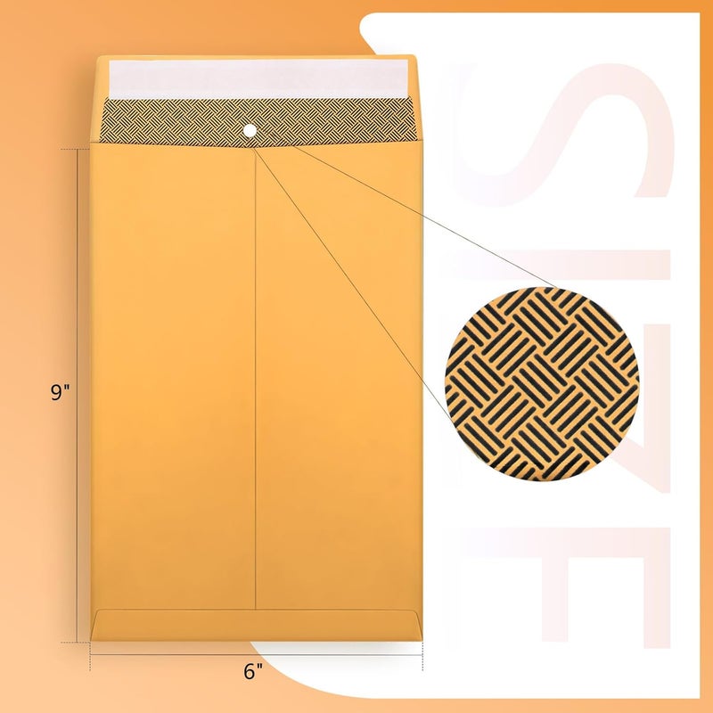 Outdoramic 6x9 Envelopes, 250 Pack Security Catalog Envelopes Self Seal, Small Brown Envelopes for Mailing, Organize, Storage, Home, Office - Image 2